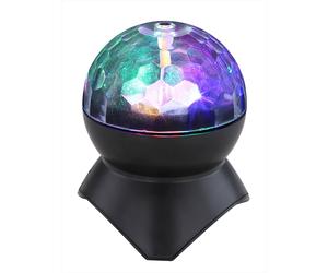 Lampe décorative, lampe de table, changement de couleur, boule disco rotative, enceinte Bluetooth, avec entrée USB et câble, LED RVB 3W, DxH 11x12,5 cm
