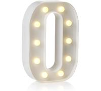 Lampe décorative LED en forme de lettres et chiffres de l'alphabet de la marque anso pour la maison, anniversaire, fête, événement, éclairage de nuit 22 cm (lettre O)