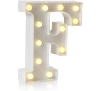 Lampe décorative LED en forme de lettres et chiffres de l'alphabet de la marque anso pour la maison, fête d'anniversaire, événement, éclairage de nuit - 22 cm (lettre F)