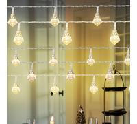 Guirlande Leuchtkette Lampe Décorative 50x LED Cristaux Batterie Décoration Noel