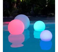 Boule lumineuse sans fil flottante LED multicolore dimmable BOBBY ∅30cm avec télécommande et socle à induction