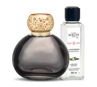 Maison Berger - Coffret Lampe Berger Ophelia avec Recharge 250 ML Incluse - Lampe à Catalyse 2-en-1 pour Purifier et parfumer l’air - Objet déco raffiné - Lumière Florale - Fabriqué en France (Noir)
