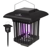 Lampe décorative solaire à LED 2 en 1 Maclean avec piège à insectes Lampe anti-moustiques avec lumière UV 2 modes de fonctionnement IP44