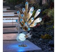 Lampe Décorative Solaire LED Paon Pour Jardin Figurine Balcon Terrasse Sculpture