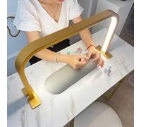 Lampe demi-lune grand format 45 W pour prothésistes ongulaires - Lampe de manucure LED dimmable, 3 modes de couleur - Lampe de bureau pour Nail Art tatouage sourcils soins esthétiques(Gold)