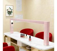 Lampe demi-lune grand format pour table de manucure | Prise secteur et port USB, 3000K-6000K, lampe 48W pour onglerie, spa, tatouage et esthétique(Pink)