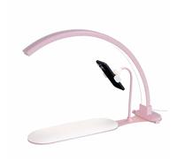 Lampe demi-lune pour table de manucure, lampe annulaire LED 38 W avec support pour téléphone, éclairage LED 3000K-6000K, luminosité réglable, lampe de bureau pour beauté et tatouage(Pink)