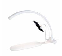 Lampe demi-lune pour table de manucure, lampe annulaire LED 38 W avec support pour téléphone, éclairage LED 3000K-6000K, luminosité réglable, lampe de bureau pour beauté et tatouage(White)
