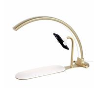 Lampe demi-lune pour table de manucure, lampe annulaire LED 38 W avec support pour téléphone, éclairage LED 3000K-6000K, luminosité réglable, lampe de bureau pour beauté et tatouage(Gold)