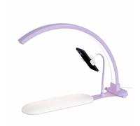 Lampe demi-lune pour table de manucure, lampe annulaire LED 38 W avec support pour téléphone, éclairage LED 3000K-6000K, luminosité réglable, lampe de bureau pour beauté et tatouage(Purple)
