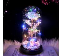 Lampe D'énergie Colorée Feuille D'or 24 Carats Lampe D'ambiance Artistique Couple Romantique Adaptée Cadeaux Commerciaux Célébration D'entreprise Conférence D'affaires Vitrine Restaurant Café(Blanc)