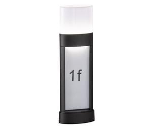 Lampe d'entrée extérieur lampadaire numéro de maison lumière extérieure IP54, chemin lumineux patio jardin, noir, autocollant, 1x LED 10,5W 660Lm 3000K, HxLxP 50x16x7,5cm, Wofi 12225