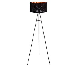 Lampe design debout Trépied Projecteur Textile Lampe debout NOIR OR en kit avec ampoules LED incluses