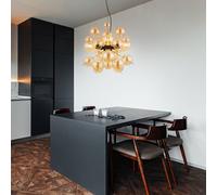 Lampe Design Lumière pour Salle à Manger Boules Verre Ambre Noir 4-Flammig