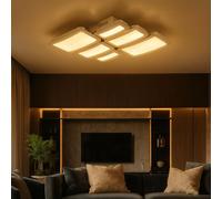 Lampe Design Plafonnier Dimmable LED Chrome Cuisines Couloir 30 Watt Blanc Chaud