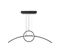 Lampe design suspension LED aluminium noir opale blanc neutre L 89 cm