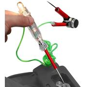 Lampe d'essai automobile, Testeur de circuit 6-24V DC avec indicateur de polarité et éclairage, Lampe de test 6V-24V DC avec interrupteur pince crocodile et deux sondes en acier pointues, testeur de f