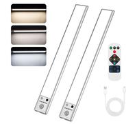 Lampe Detecteur De Mouvement Interieur Everbrite, Lampe De Placard 78 Led, Lumiere Reglable 3000k/4000k/6500k, 3 Modes, Telecommande, Veilleuse Rechargeable Usb Pour Armoire, Cuisine, Salle De Bains