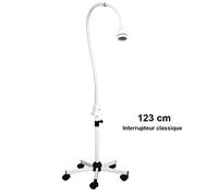 Lampe d'examen LED Carla Focus LID + pied roulant - LED 123 cm + Interrupteur classique + pied