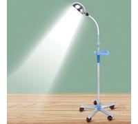 Lampe D'examen Médical à LED, Lampe Chirurgicale Dentaire Mobile Sur Pied avec Hauteur Réglable, Lampe Chirurgicale de Type Support de Sol Avec Angle Réglable à 360 °, Base Mobile et Roues