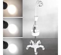 Lampe D'examen Médical LED 25 W avec Réglage de la Lumière Sur 3 Couleurs, Lampe D'examen Chirurgical Mobile avec Éclairage Réglable à 360°, Lampadaire pour Soins Dentaires et Stomatologie