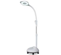 Lampe D'examen Médical Mobile avec Loupe 8x, Lampe Chirurgicale LED Sans Ombre, Luminosité et Hauteur Réglables, pour Gynécologie et Dentisterie