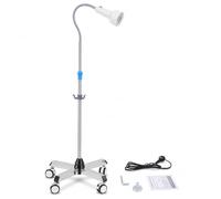 Lampe d'examen mobile à hauteur réglable, lampe sur pied Dental Mobile LED avec 4 roues universelles, 2 avec freins, rotation à 360°, lampe d'exambulance, gynécologie, salons de beauté