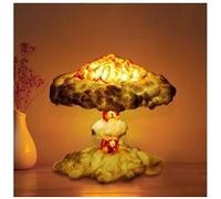 Lampe d'explosion de nuage champignon 3d décoration volcanique led table art déco - jaune