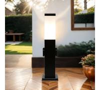 Lampe d'extérieur à colonne d'énergie avec douille lampadaire en fonte d'aluminium pour raccordement électrique 230 V lampe de chemin E27 lampe d'extérieur cour jardin allée