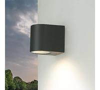 Lampe d'extérieur Anthracite, Projecteur mural d'extérieur, GU10, IP44, résistant aux intempéries, H:8 cm, Down, semi-circulaire, terrasse, balcon, lampe d'extérieur mur, éclairage carport