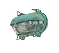 Lampe D'Extérieur Applique En Laiton Verre IP64 E27 Inox Maritime Hublot Vert