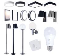 Lampe d'extérieur, applique murale, détecteur de mouvement, lampadaire de jardin, source lumineuse Smart LED, Bluetooth silber - Stehlampe H 96.5 cm