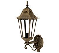 Lampe d'extérieur Applique murale d'extérieur E27 Lampe de terrasse Lanterne d'extérieur bronze, aluminium moulé sous pression, 1x E27, LxH 28,5x53 cm