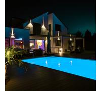 Applique murale maison blanche applique murale moderne d'extérieur carrée, spot LED UP & Down réglable, alu, LED 6W 660lm 4000K, LxPxH 10x10x10 cm