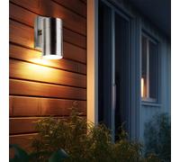 Applique murale applique extérieure lampe maison applique balcon, IP44 résistant aux intempéries acier inoxydable argent, 1x douille GU10, LxlxH 6x11,7x10cm