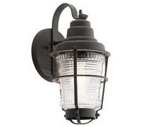 Lampe D'Extérieur Applique Murale Terrassenleuchte Verre IP44 1x E27 H 36,8 CM