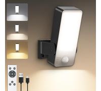 Lampe d'extérieur avec détecteur de mouvement, batterie 10 000 mAh, avec détecteur de mouvement, IP65, 3 modes, 3000 K-6000 K, applique murale sans prise d'alimentation pour véranda, garage, jardin