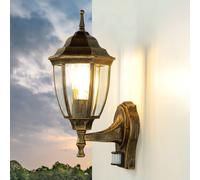 Lampe D'Extérieur avec Détecteur de Mouvement E27 Rustique Aluminium Verre