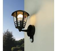 Lampe D'Extérieur avec Détecteur de Mouvement Noir IP44 Mur Lanterne Maison