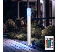 Lampe sur pied en acier inoxydable REMOTE CONTROL Lampe d'extérieur de jardin DIMMABLE dans un ensemble comprenant des ampoules LED RVB