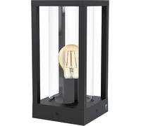 Lampe D'extérieur Cascinetta - 1 Ampoule - Vintage - Rétro - Socle En Fonte D'aluminium Noir Et Verre Transparent - Lampe Extérieure Avec Douille E27 - Ip44