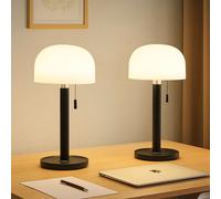 Lampe de table en bambou Lampe de table noire LED Lampe de salon IP44 Lampe d'appoint, 1,5W 80lm blanc chaud, blanc neutre, blanc froid, DxH 15 x 28 cm, 2 pièces