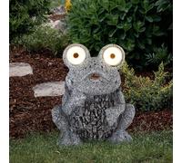 Lampe D'Extérieur de Jardin Solaire IP44 LED Grenouille Aspect Pierre Gris