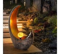 Lampe D'Extérieur de Jardin Solaire LED Effet Feu Croissant Lune Terrasses