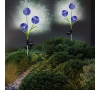 Lampe D'Extérieur de Jardin Solaire LED Pointe Pissenlit Mauve H 75 CM 2er Set