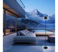 Lampe D'Extérieur Lampadaire Accumulateur Luminaire Noir LED de Jardin Graduant