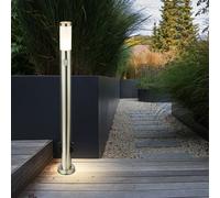 Globo Lighting – Lampadaire extérieur – Luminaire sur pied inox, senseur, prises de courant
