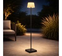 LED Lampadaire Touchdimmer USB Lampe d'extérieur Batterie Lampadaire CCT, métal plastique brun noir, 4W 155Lm 3000K 4000K 5000K, H 120 cm