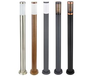 Lampe d'extérieur lampadaire éclairage de chemin extérieur lampes de jardin noir marron argent IP44, plastique inox, 1x LED blanc chaud, DxH 7,6x110cm Dunkelanthrazit