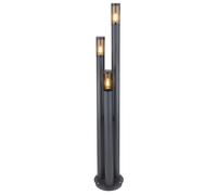 Lampe d'extérieur lampadaire éclairage de chemin lampe de jardin d'extérieur en acier inoxydable grande pour l'extérieur, fumée anthracite, 3 flammes E27, DxH 28x170 cm